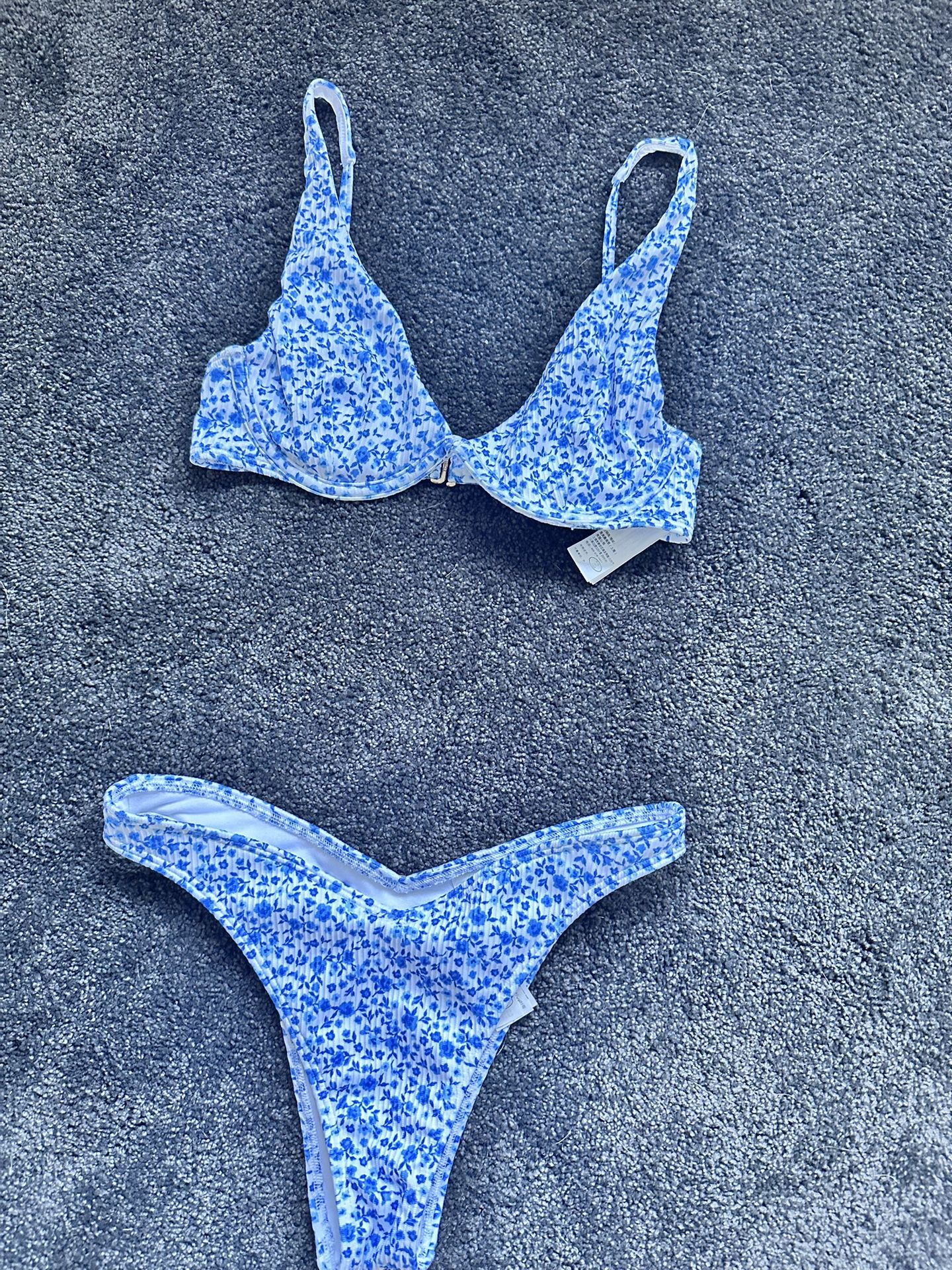 Blue flower Underwire Bikini
