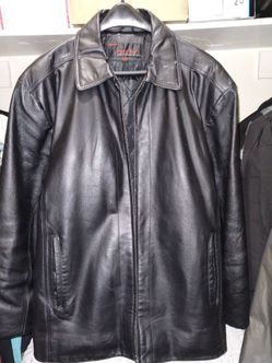 Black Leather Coat XXL