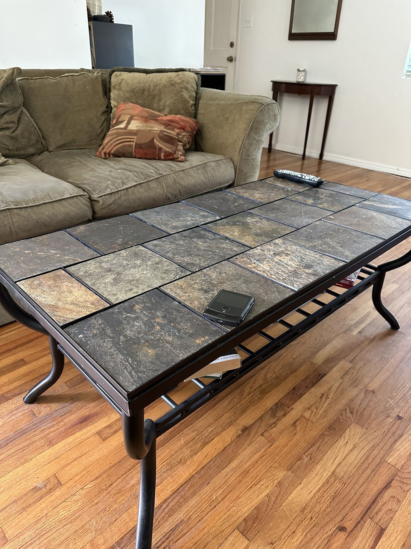 Slate slab 2024 coffee table