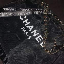 Women’s Black Mesh Tote Shopping Gift Bag