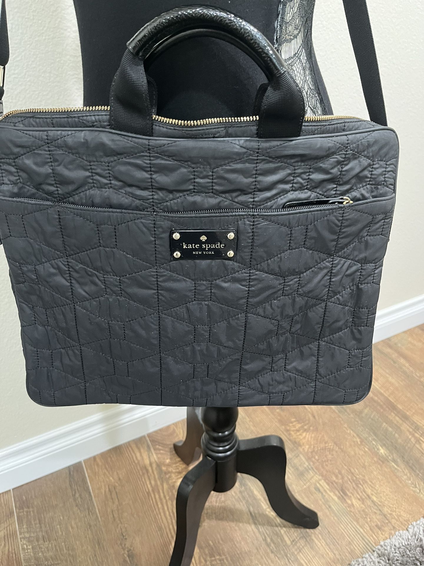 Kate Spade ♠️ New York Black Nylon Quilted Satchel 