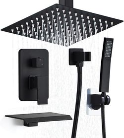 RTOBWEYE 12 Inch Shower Faucet Set, Ceiling Mounted Rainfall Shower System