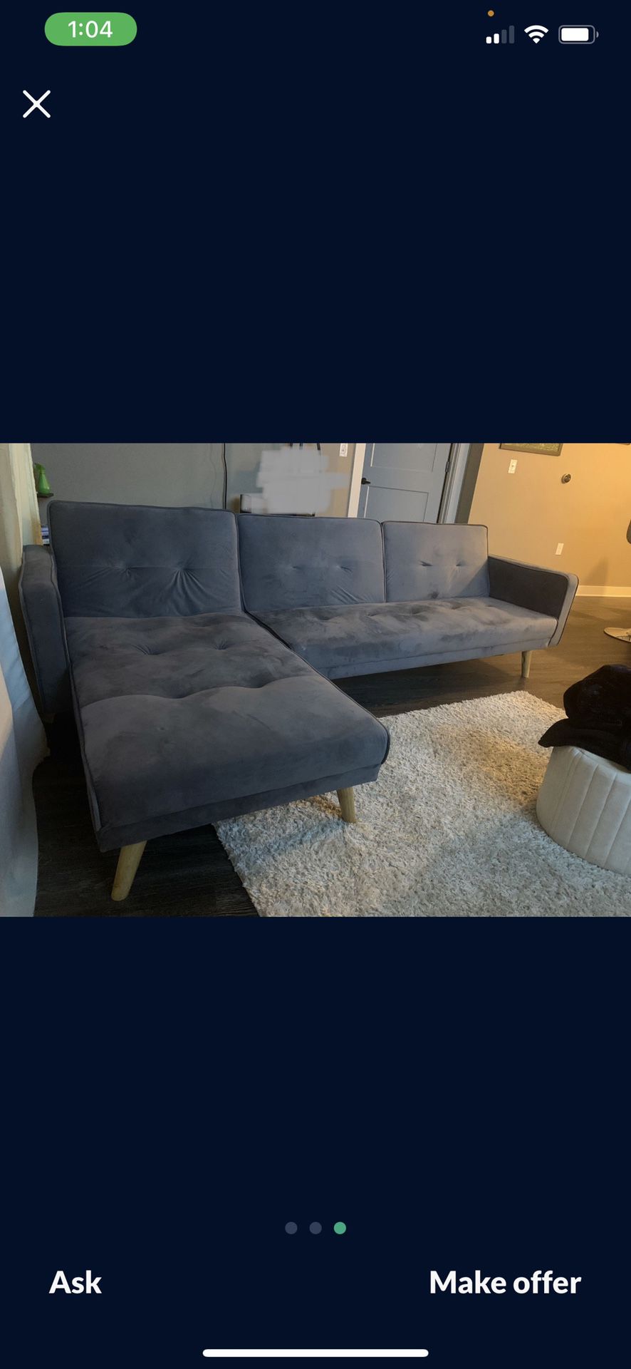Grey Futon couch 
