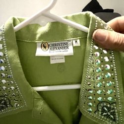 Women’s  Green Denim Jacket 