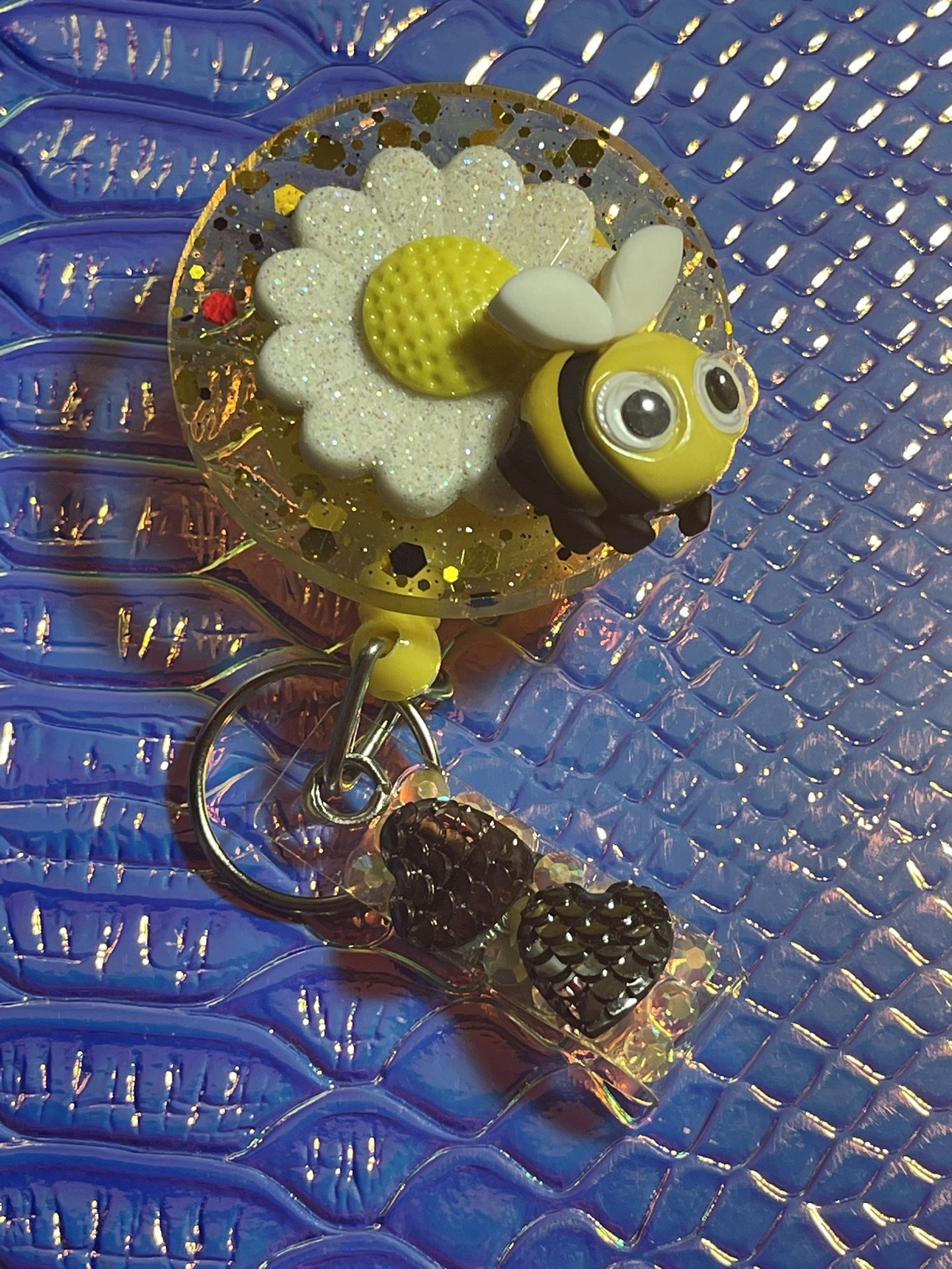 Bumble Bee badge reel, Retractable Badge, Badge Holder,