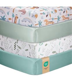 Baby Crib Sheets for Boys Girls, Toddler Bed Sheets Fitted for 52x28 Inch Standard Crib Mattress for Neutral, Set of 4 Super Soft Breathable Microfibe