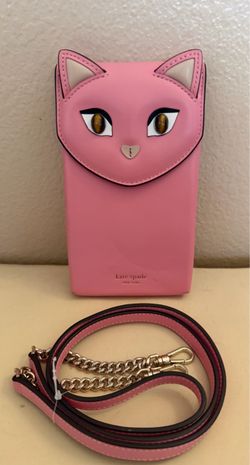 NWOT Kate Spade NY Pink Meow Kitty Cat North South Phone Crossbody