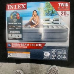 THIS IS A EXTREMLY NICE BED FOR $19.00, NEW SEALED BOX "INTEX" HEAVY DUTY 20" TWIN DURA BEAM DELUX AIRBED MATRESS, GREAT PRICE!!!