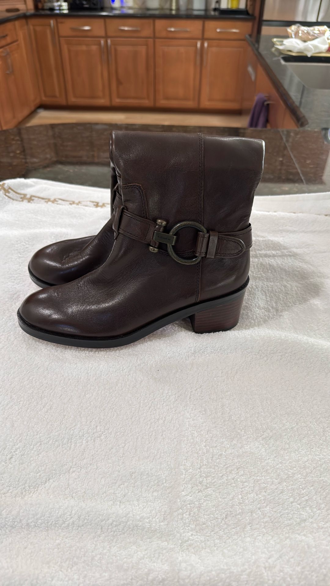 Coach Brown Leather Boots Size 7