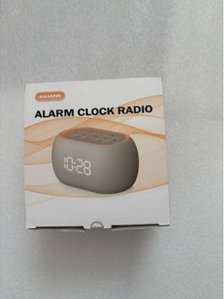 ANJANK Alarm Clock Radio with Dual Alarm for Bedroom, 7-Color Night Light,0-100% Dimmer, 8 Sounds + Gentle Light Wake UP,16-Level Volume,Bedside Digi