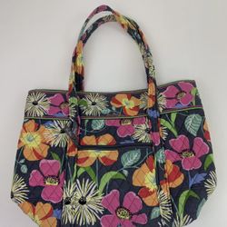  SoldSold Vera Bradley Jazzy Blooms Large Tote Bag Pink Gray Orange Quilted