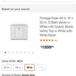 New in box vanity. 2 models 31 inches and 48 inches