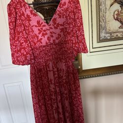 Brand new, candy pink floral maxi dress
