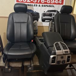2020 2021 2022 Ford F-150 F-450 Single cab platinum lariat black leather interior seats with Center Interior Truck Parts