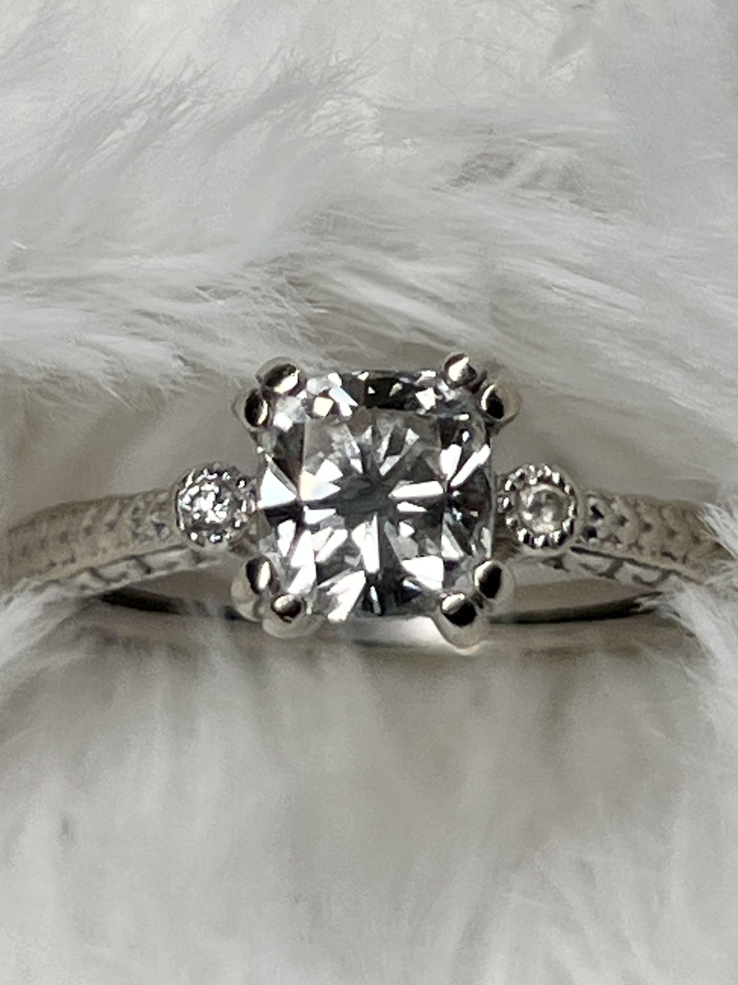 Brilliant Cushion Cut Diamond Engagement Ring 