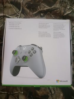 Xbox one wireless controller grey best sale & green