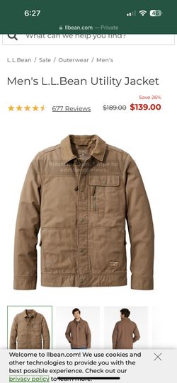 Brand New LL Bean Large Utility Jacket