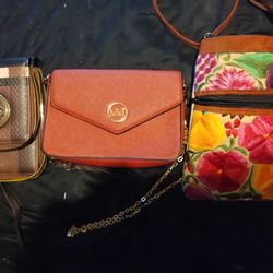 3-Purse Bundle – Stylish Mini Crossbodies + Floral Embroidered Bag