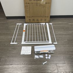 $30 #1480 (30” Tall X 29-40” Wide) Baby And Dog Safety Gate With Walkthrough Locking Gate 