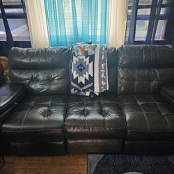 2 Set Drak  Brown Long  Couch And Love Set 