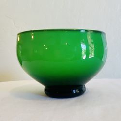 vintage mid century modern emerald green cased glass empoli bowl
