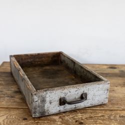 Antique Wood Tool Box Drawer Vintage Handle Photography Prop Centerpiece