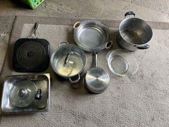 Kitchen Cookware Pots & Pans Griddle Glass Dish Baking Aluminum