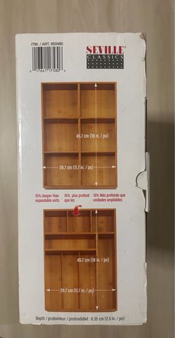 Seville Classics 2-Pk Bamboo Drawer Organizer - New!!