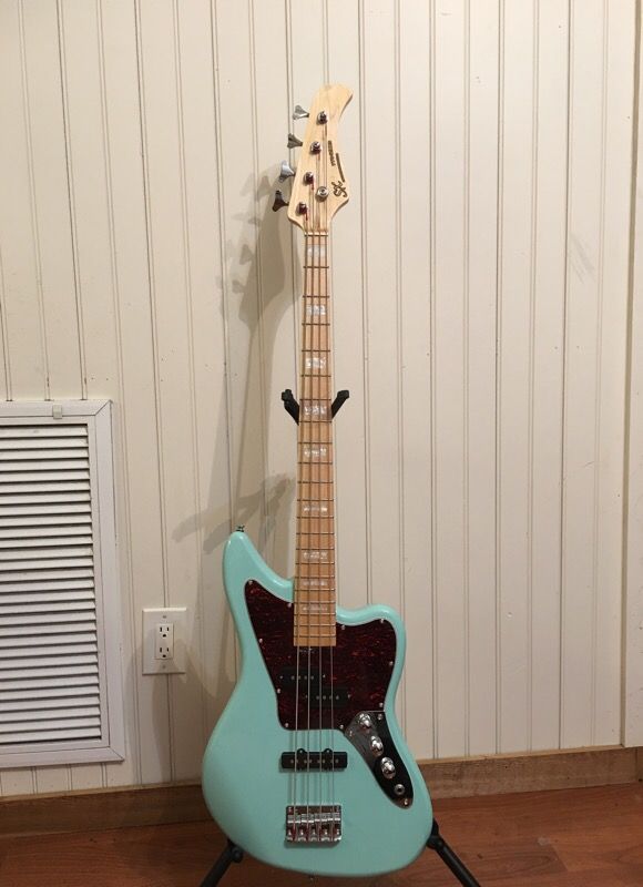 SX Jaguar Bass Guitar Sonic Blue