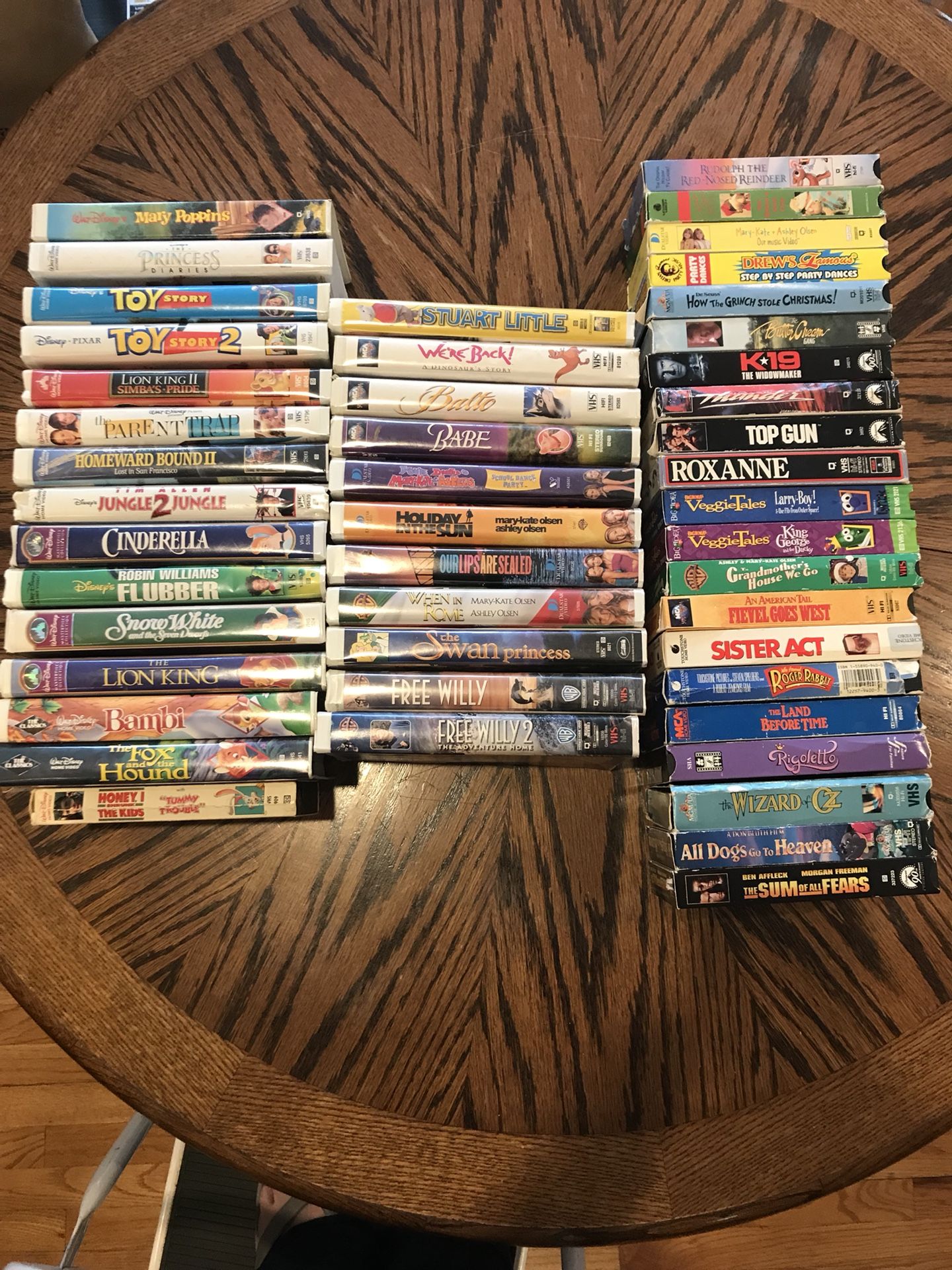 Disney (15) VHS tapes plus 32 kids VHS tapes