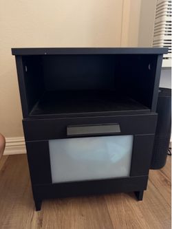 Black wood nightstand