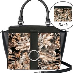 Commuter Winged Tote. Black. Zip closure. leather Magnolia and Vine Versa