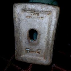 This object is a vintage celadon ceramic dragon statuette,