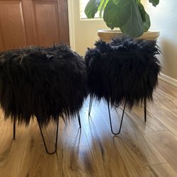 Faux Feather Stools 