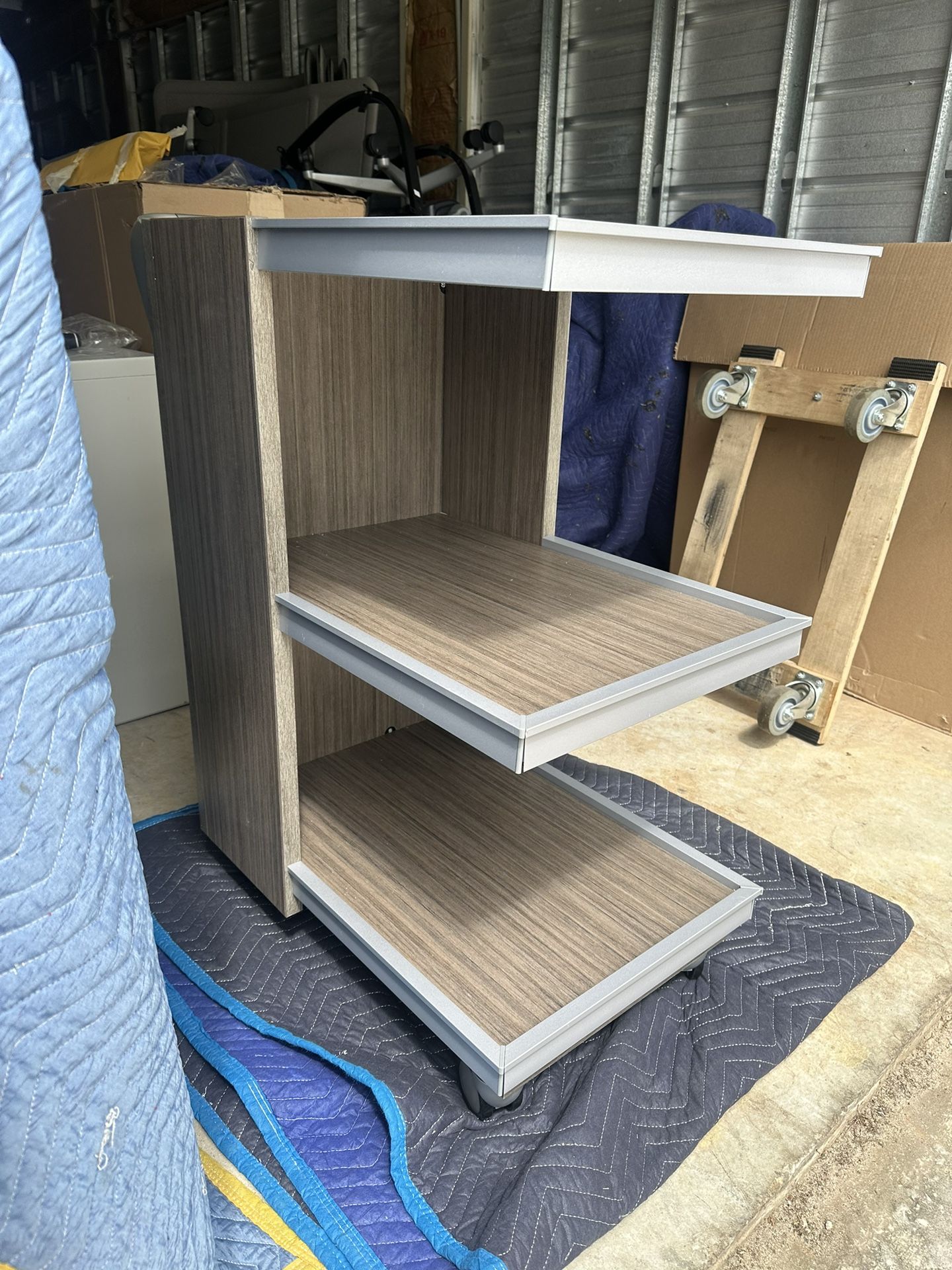 Global Zira Buffet Cart with Silver Push Handle