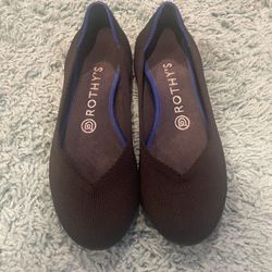 Rothy’s The Flat round Toe black with blue trim, Ballet Flat Shoes