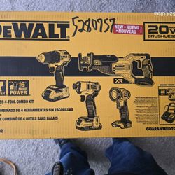 DEWALT 4- TOOL 20v COMBO SET

BRAND NEW IN BOX!!!