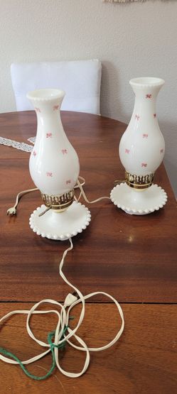 Milkglass Boudiour Lamps