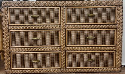 Wicker dresser braided