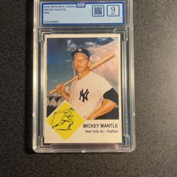 Mickey Mantle, Yankees ‘62 Year Card -Graded 9