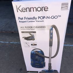 New Damaged Box, Kenmore Pet friendly pop-n-go bagged Pet Canister Vacuum $250.00 O.B.O. 