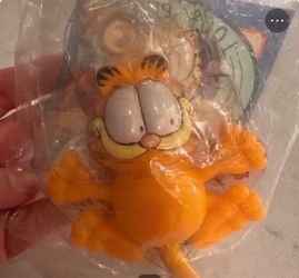 Vintage 2001 Wendy's 100% Pure Garfield Suction Cup 4" toy sealed By Paws