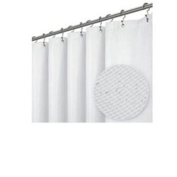 New! 72" W x 72" H Waffle Weave Fabric Shower Curtain