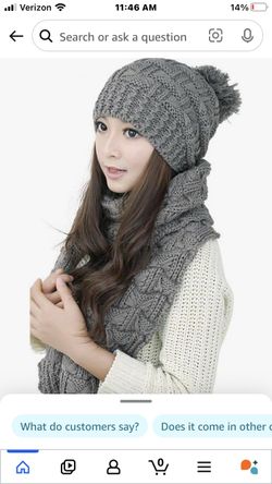 Grey Scarf And Cap