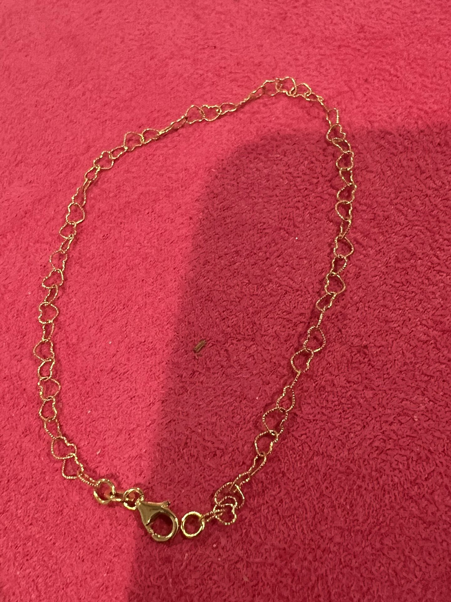 18k gold heart anklet