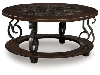 Frallyn Dark Brown Round Cocktail Table
