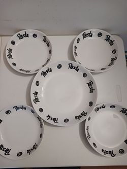 5 Piece Porcelain/Ceramic Pasta Bowl Set