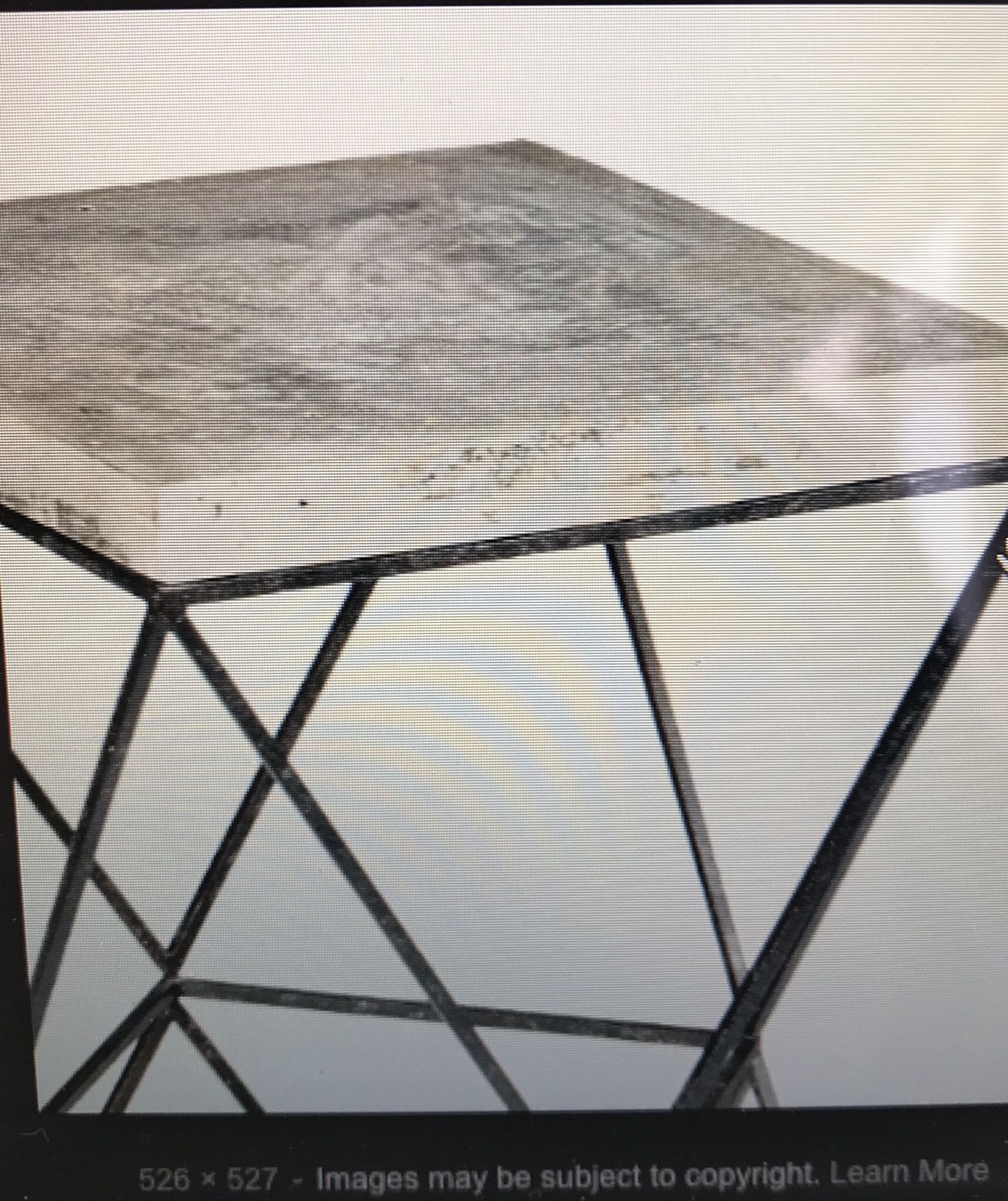 Black and Concrete Isosceles Table