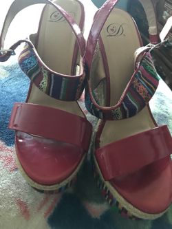 Cute red high heels size 8
