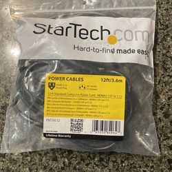 Standard Computer Power Cord (NEMA5-15P to C13) - 18 AWG Replacement AC Power Cable for PC or Monitor - 125V @ 10A (PXT10112),Black